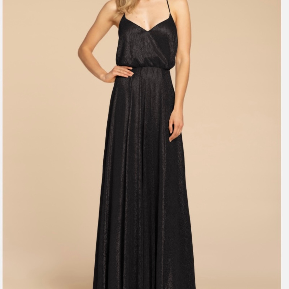 Hailey Paige occasions fall2021 bridesmaid dress in black metallic size 12